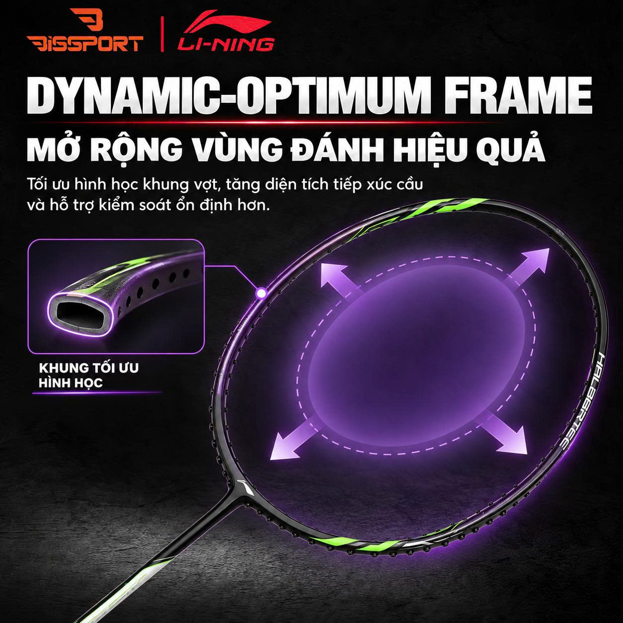 Vợt Cầu Lông Li-Ning Halbertec 1000 Chính Hãng - Kiểm Soát Tốt, Tốc Độ, Linh Hoạt, Chống Rung, Bền Bỉ, Toàn Diện